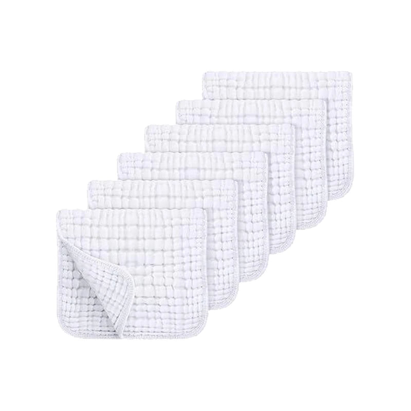 6pcs Baby Burping Cloth Large 20''x10'' Extra Soft and Absorbent Muslin Burp Cloths 100% Cotton Washcloths For Baby