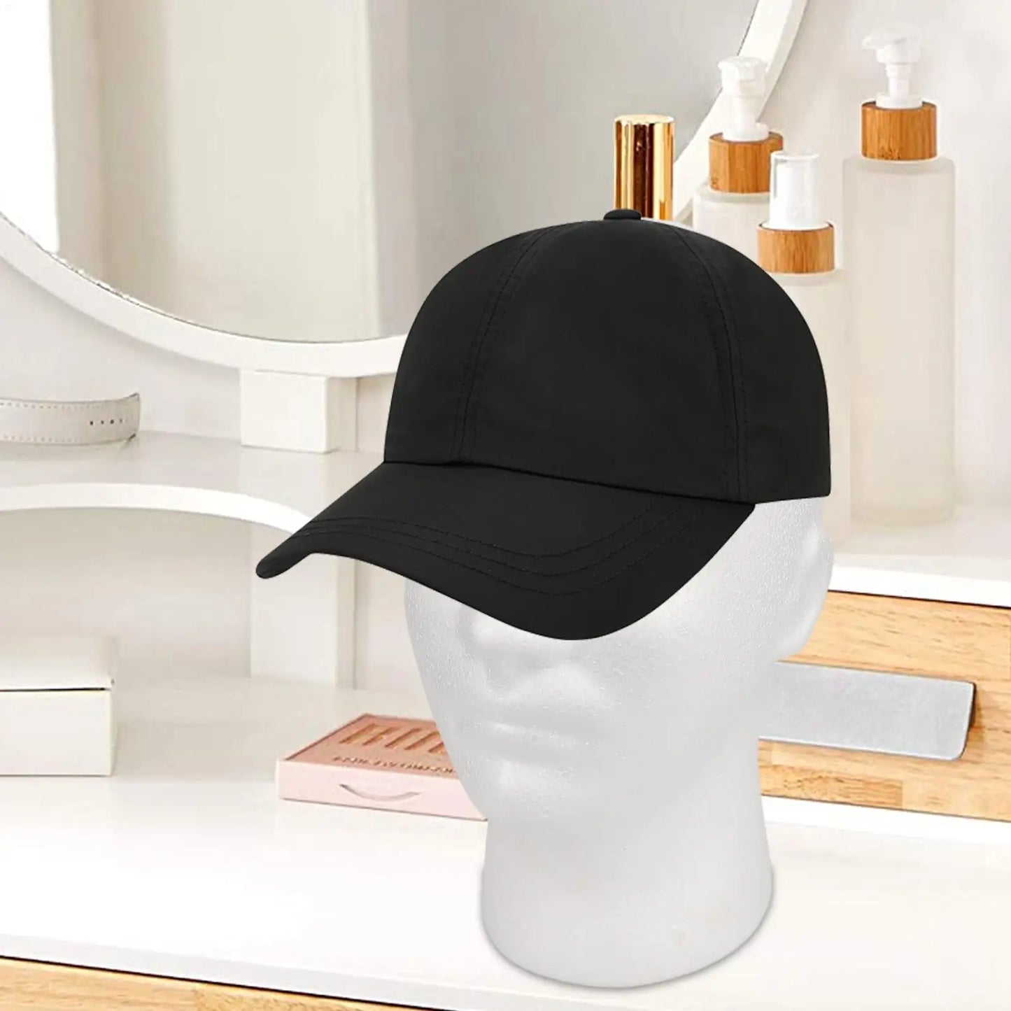 Male Mannequin Head Round Base Lightweight Foam Wigs Head Model and Display Hair, Hats and Hairpieces for Glasses Headset Wigs