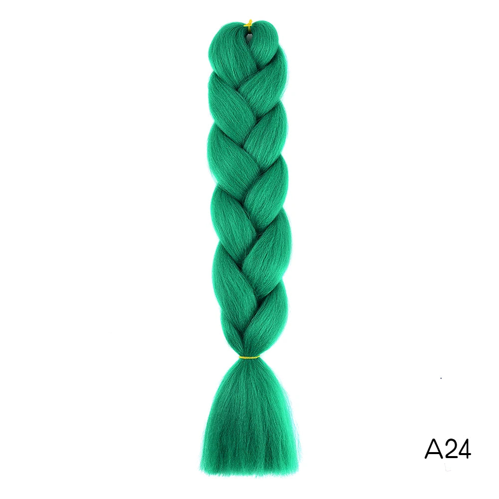 Synthetic 24Inch Long Jumbo Braids Extensions Yaki Straight Braiding Hair Afro Ombre Color Hair for Women