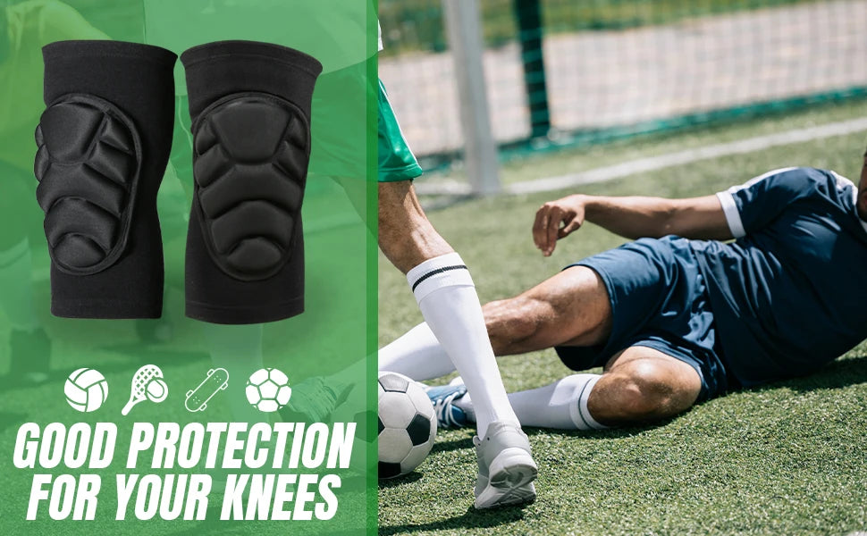 1Pair Knee Elbow Pads,Thick Sponge Collisioned Kneepads for Sports,Protective Knee Support Sleeve for Basketball Running Cycling