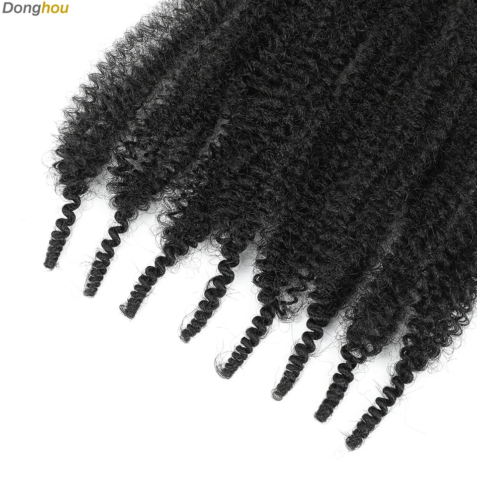 Donghou Ombre Blonde Ginger Afro Twist Hair 350 1B 30 27 613 Bug Colors Springy Twist Braiding Hair for Soft Locs Marley Braids