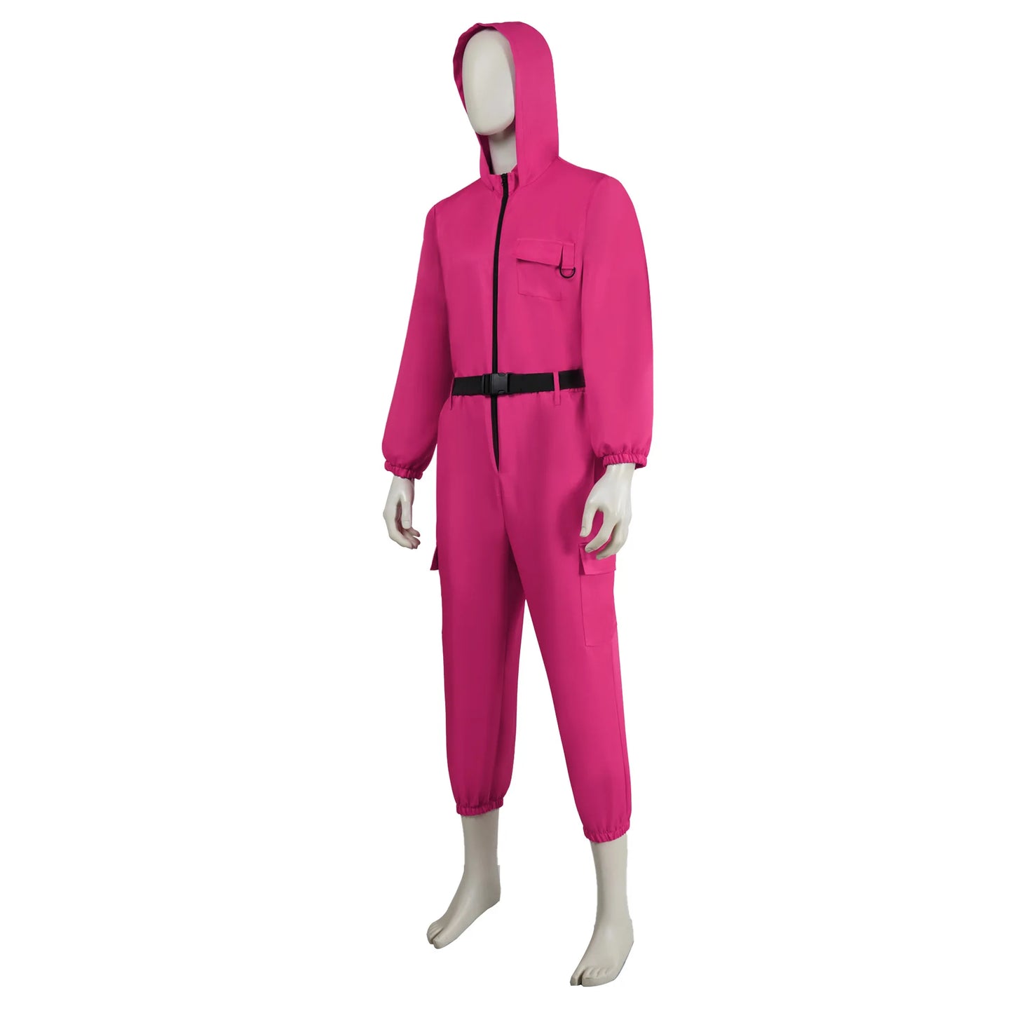 Halloween Cosplay Outfit TV Game Adult Kids Pink Red Jumpsuit Costume Set with Gloves Suspenders Role Play Party Wear for Boys