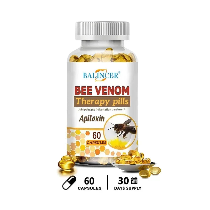 Bee Venom Extract Capsules for Relieve Joint & Knee Pain Relieve Discomfort of Bones and Joint, Non-GMO