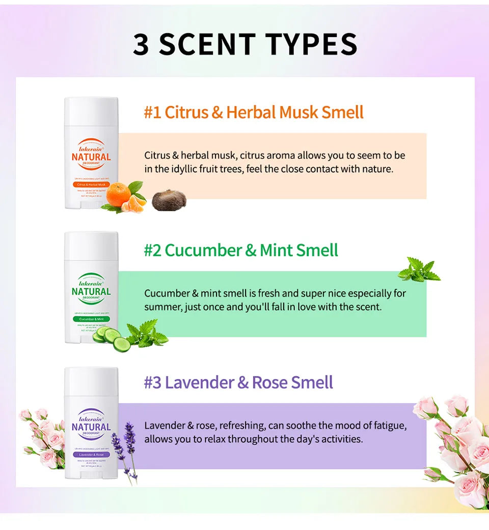 Solid Deodorant Stick Solid Perfume Balm Long-lasting Fresh Fragrance Deodorant Stick for Woman and Man Makeup