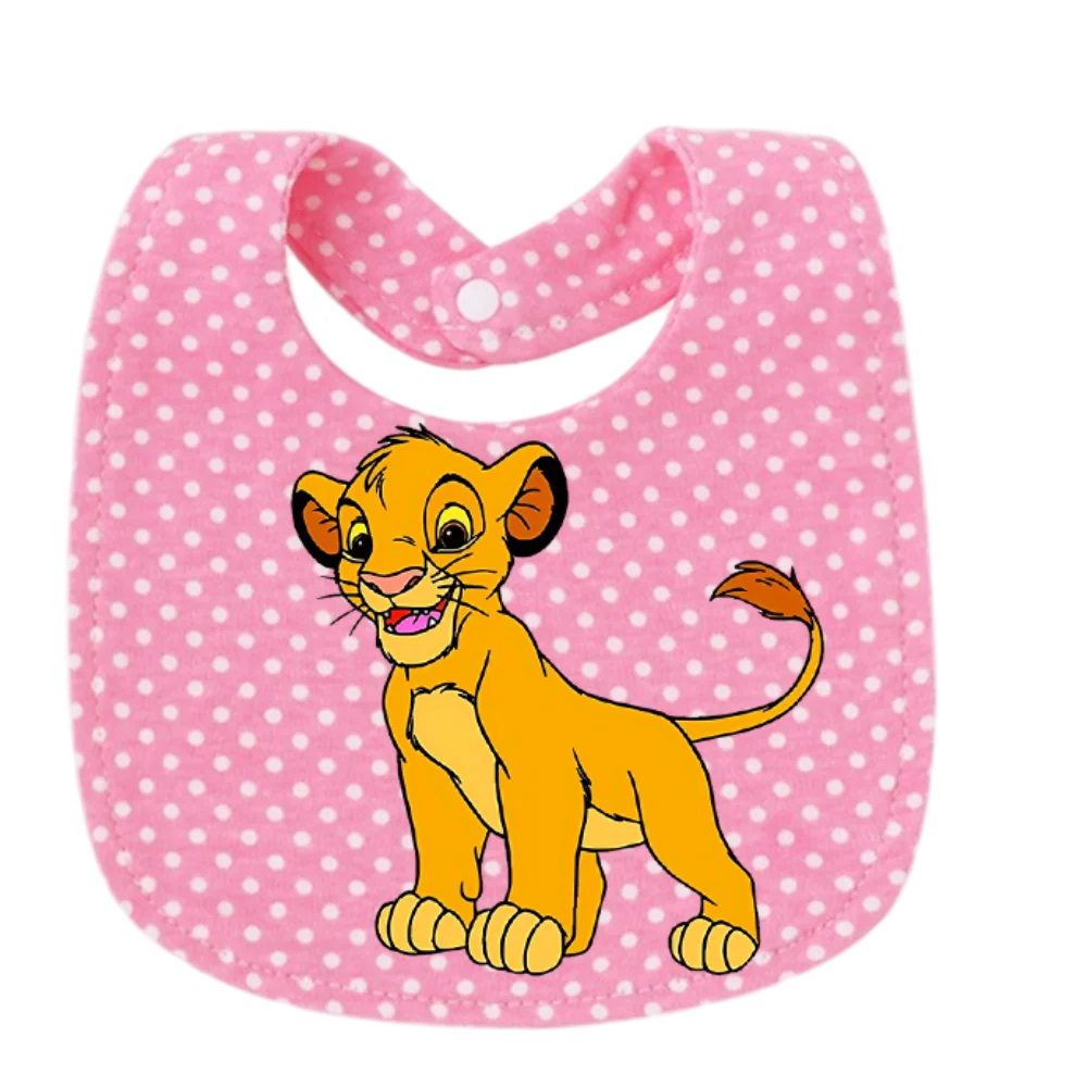 Little Lion King printed newborn bib Kawaii mother and baby feeding products weaning pacifier baby nipple and chain clip Newborn