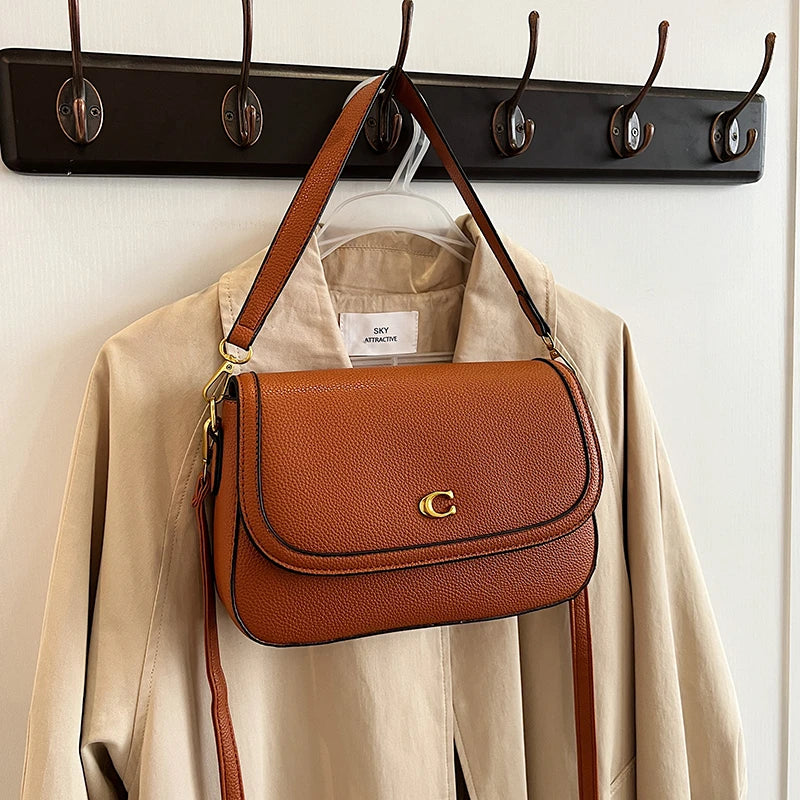 Retro Luxury Women Shoulder Bag Elegant Leather Crossbody Bag High End Tote Vintage Classic Designer
