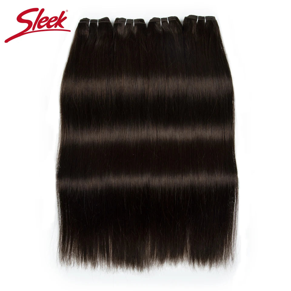 Sleek Peruvian Straight Human Hair Double Drawn Natural Human Hair Weave Bundles Natural Brown #27 #613 Remy Human Hair Bundle