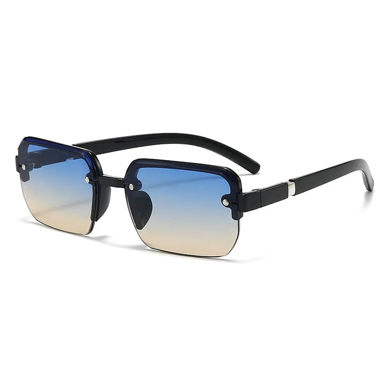 Rimless Sunglasses Rectangle Fashion Popular Men Shades Small Square Sun Glasses For Female Male Summer Traveling Oculos