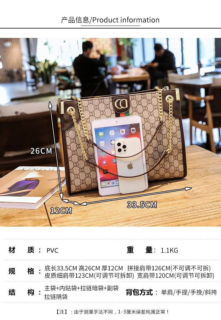 Fashionable Diaper Bag Trendy Crossbody Handbag For Business Women Elegant Leather Classic Designer Paris Style Large Capacity