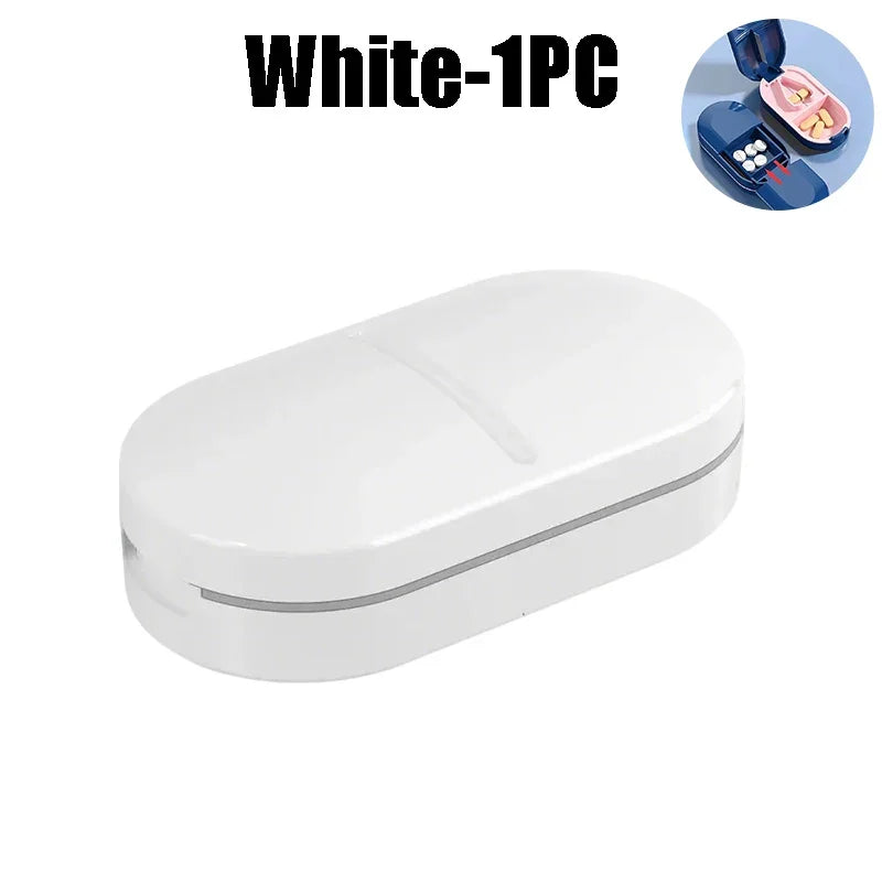 Medicine Pill Cutter Box Portable Drug Box Useful Grinder Splitter Medicine Pill Holder Tablet Cutter Splitter Divider Pill Case
