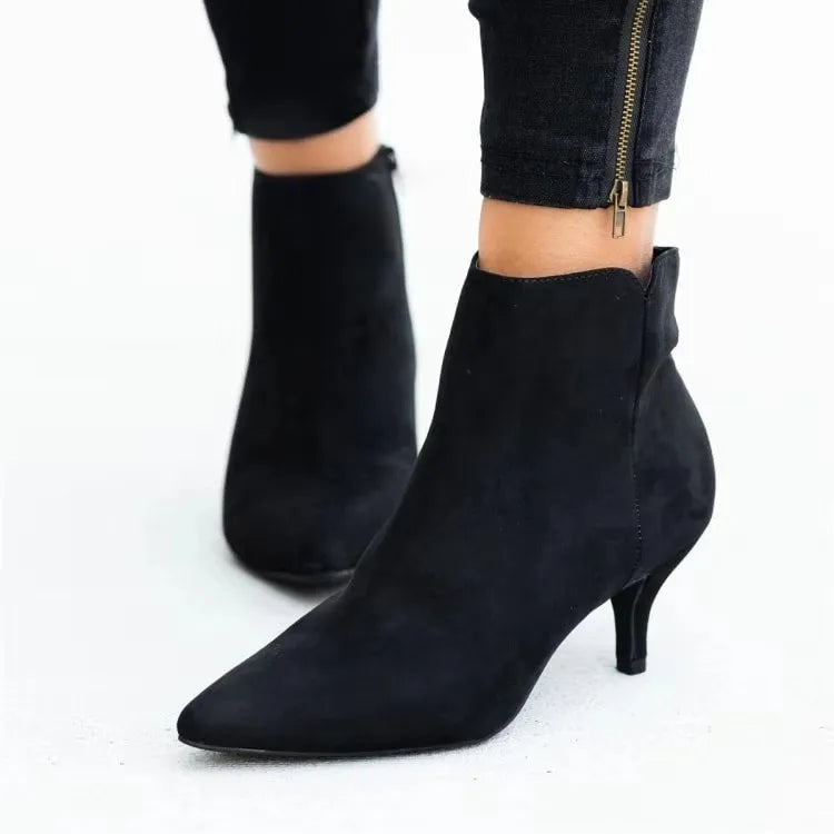 NEW Women's Ankle Boots Leopard Women Pointed Toe Ladies Chunky High Heel Female Shoes Woman Footwear Plus Size 35-43 Snake