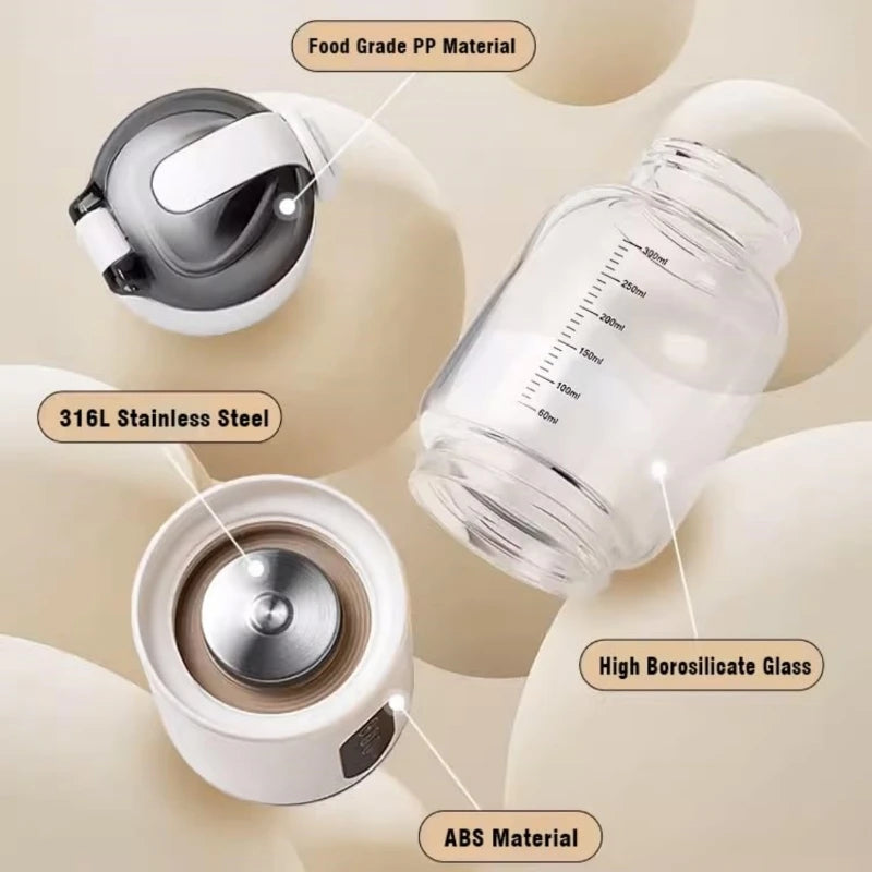 Portable Bottle Warmers For Baby Milk USB Rechargeable 37-55℃ Temperature Control Wireless Electric Baby Bottle Heater On-the-go