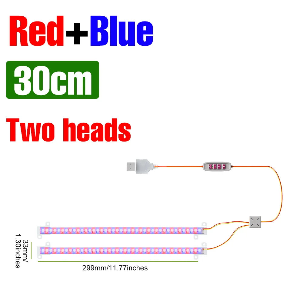 LED Plant Grow Light Bar 5V Full Spectrum Potted Fill Lamp USB Indoor Dimmable Succulent Seeding Flower Cactus Cultivate Lamps