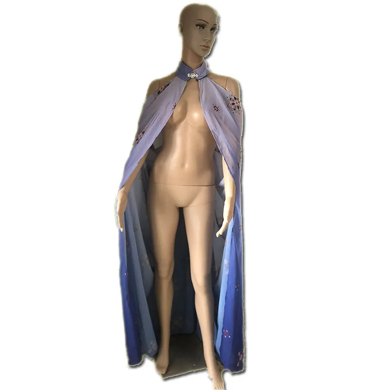 Halloween Costume Women Shawl Cape Cloak Medieval Neck Cape Shawl Cosplay Princess Witch Bride Party Chiffon Light Coat Robe