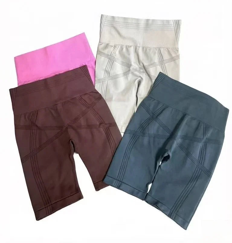 Women High Waist 5 Inch  Shorts Butt Lift Yoga Shorts Naked Feel Breathable Tight Run Gym Workout Outer Athletic Biker Shorts