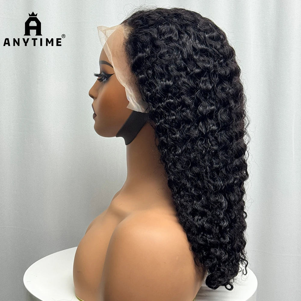 280% High Density Double Drawn Pixie Jerry Curly Water Wave Human Hair Wigs 20inches 13x4 Lace Frontal Human Hair Wig for Women