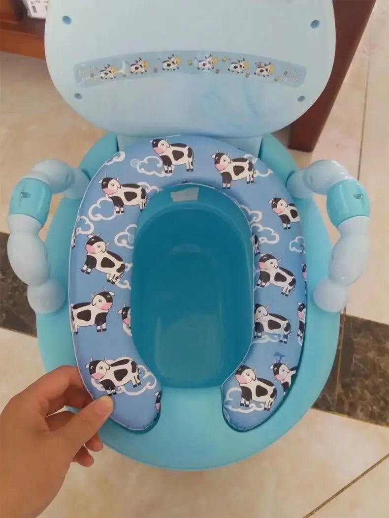 Soft Children's Pot Cushion Baby Potty Ladder Road Pots Mat Toilet Seat Cover Mats Potties Trainer Cute Chick Panda Cow WC Pad