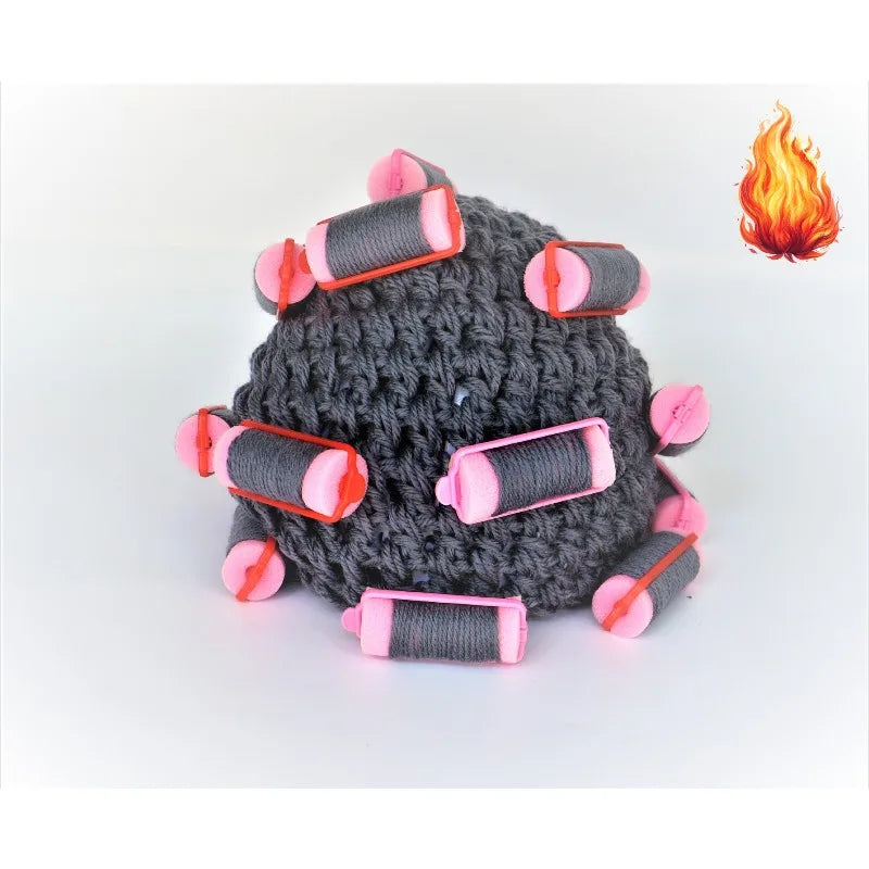 Soft Crochet Toddler Curler Hat Old Lady Costume Wig Baby Kids Dress Up Funny Granny Costume Photo Prop Halloween School Play