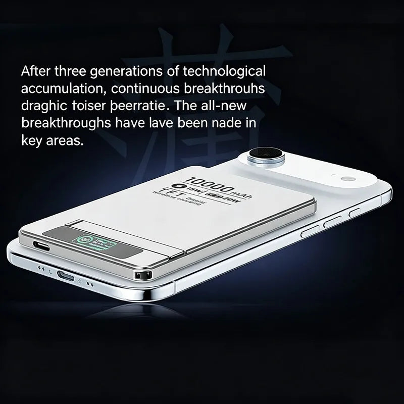 5000/10000mAh Slim and Portable Magnetic Power Bank with Bracket TFT Digital Display Wireless Fast Charging for Phones Watches