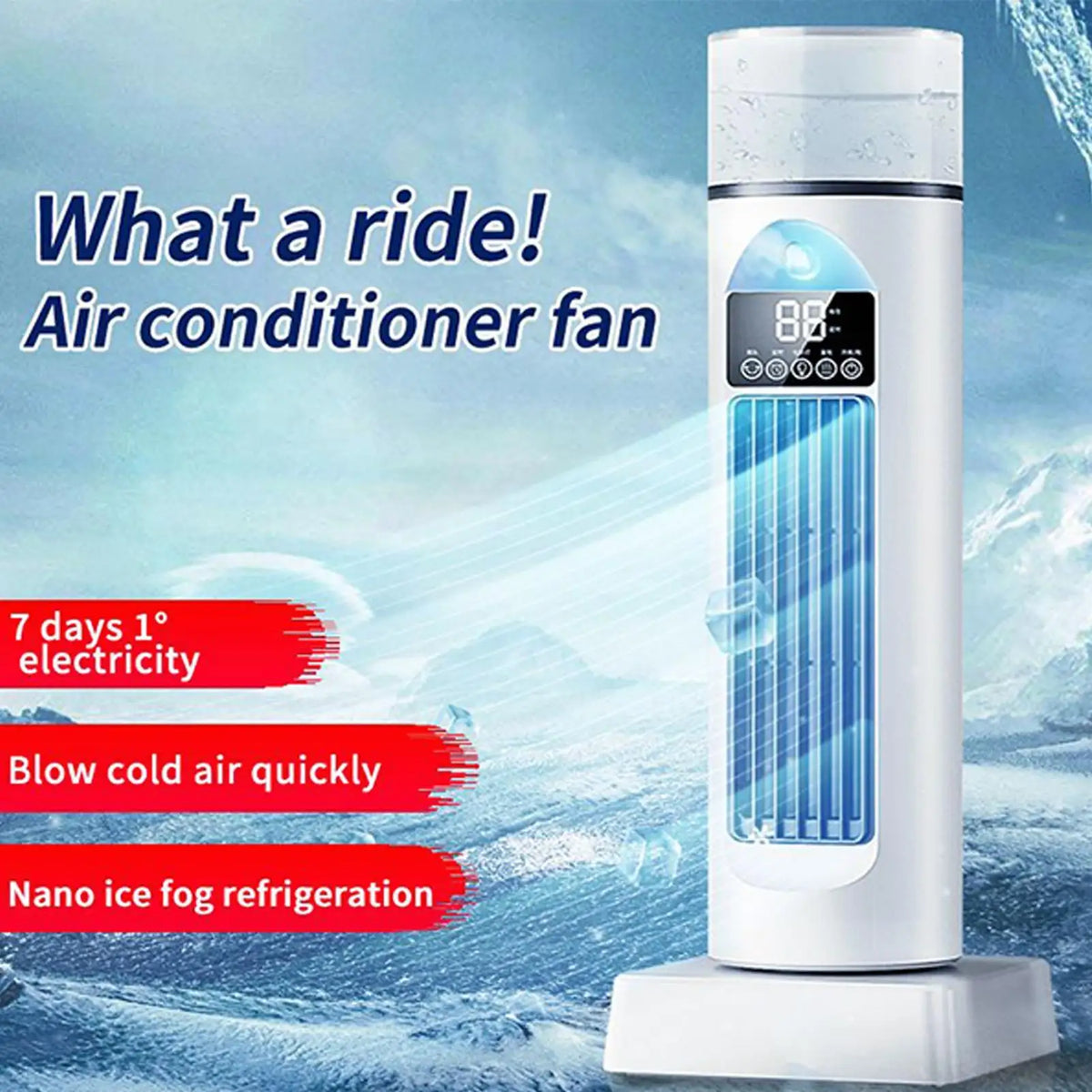 USB Leafless Spray Fan Blow Cold Air Space Cooler Bladeles Cooling Fans Quiet Cool Bladeless Gadgets With Timer & Remote