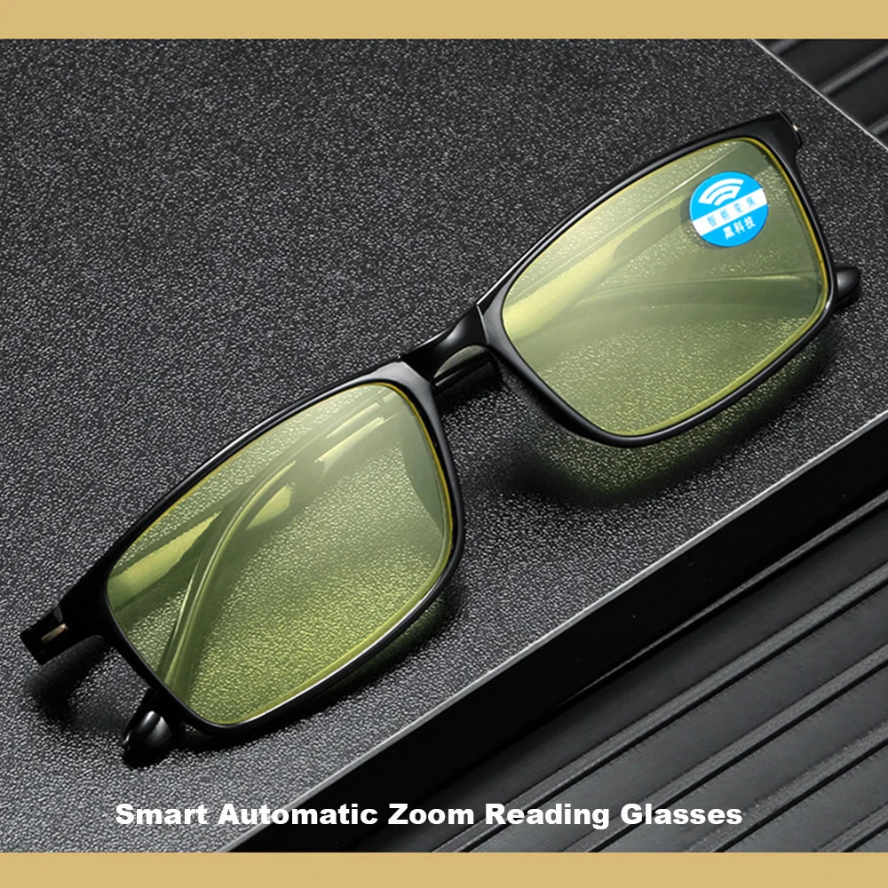 Smart Automatic Zoom Eyeglasses Anti-Blue Light Reading Glasses Men Women Optical Spectacle Intelligent zoom+1.0 to+6.0 Eyeglass