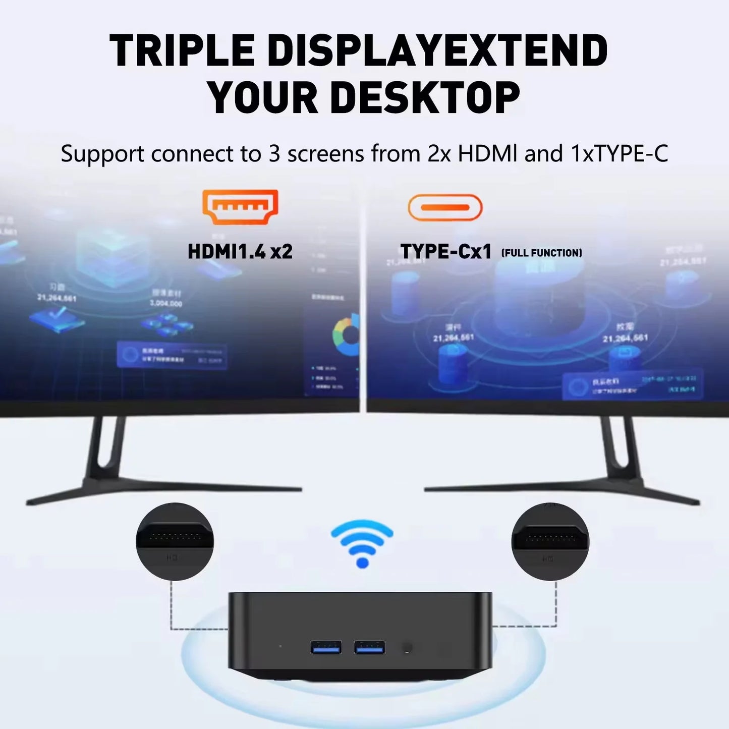 2026 Portable Intel Core i9-10980HK Computer Windows11 Pro 32GB RAM 1TB SSD Gaming Computer Dual-Band WiFi6 game Mini Desktop PC