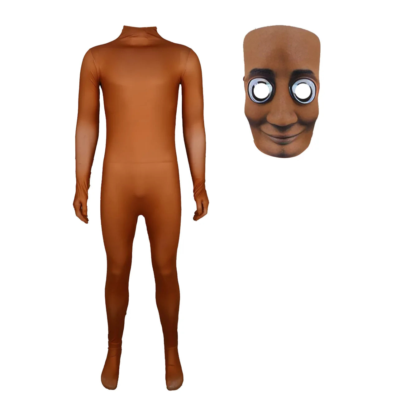 Cartoon Tung Sahur Costume Kids Long Sleeve Bodysuits Children Stage Performance Halloween Carnival Jumpsuit Mask Sets