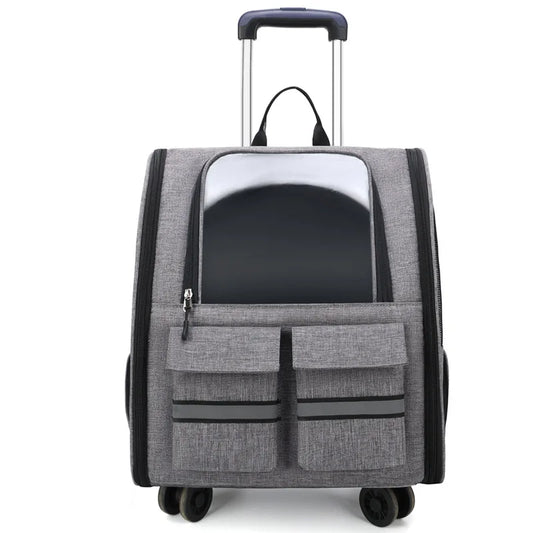 New Oxford Trolley Case Cat Carrier Backpack Travel Pet Bag with Reflective Stripe Outdoor Small Animals Rabbit Kitten Dog Bag
