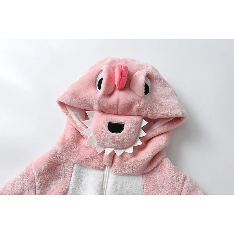 Halloween Baby Rompers Kigurumis Lovely Dinosaur Cartoon Pajamas Clothes Infant Boys Girls Baby Onesie Romper Newborn Hooded