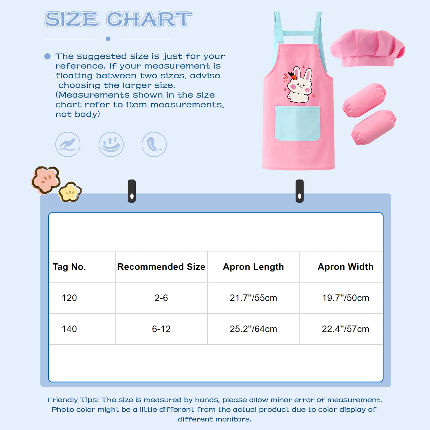 Kids Artist Costume Accessories Set Painter Dress-Up with Hat Animals Pattern Apron Arm Sleeve for Halloween Career Day Costume
