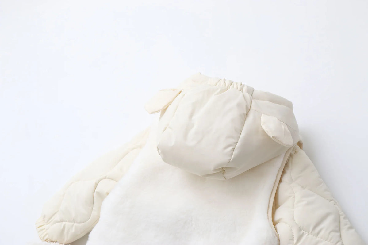 Winter 0-2Y Baby Clothes Thicken Fleece Boys Rompers Toddler Boys Jumpsuits Warm Fur Lining Footies And Vest 2 Pcs Snowsuit