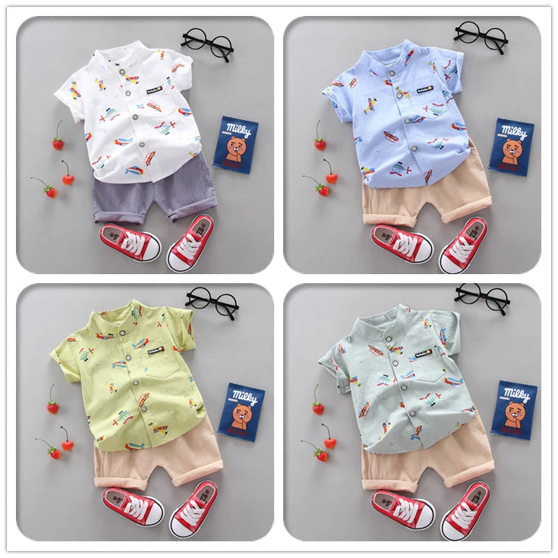 Fashion Baby Boy's Suit Summer Casual Clothes Set Top Shorts 2PCS Baby Clothing Set For Boys Infant Suits Kids Clothes