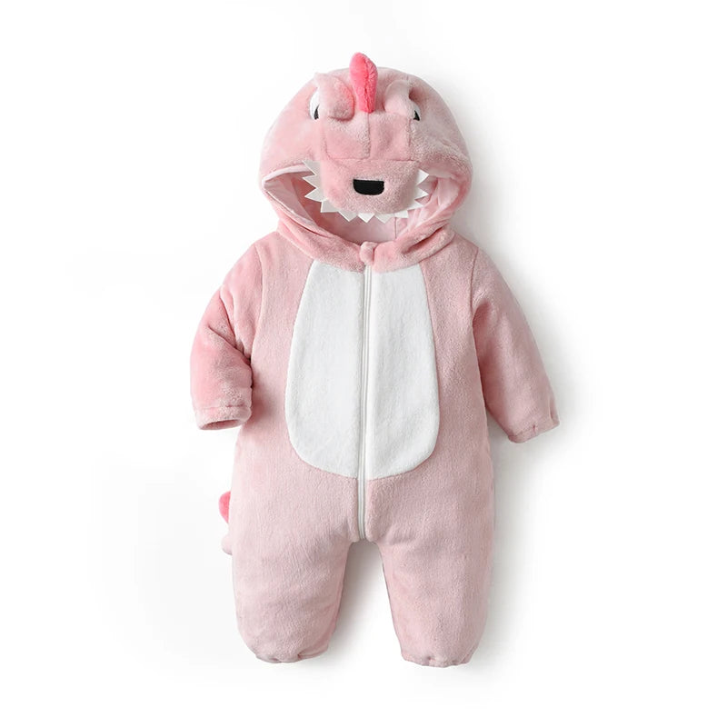 Halloween Baby Rompers Kigurumis Lovely Dinosaur Cartoon Pajamas Clothes Infant Boys Girls Baby Onesie Romper Newborn Hooded