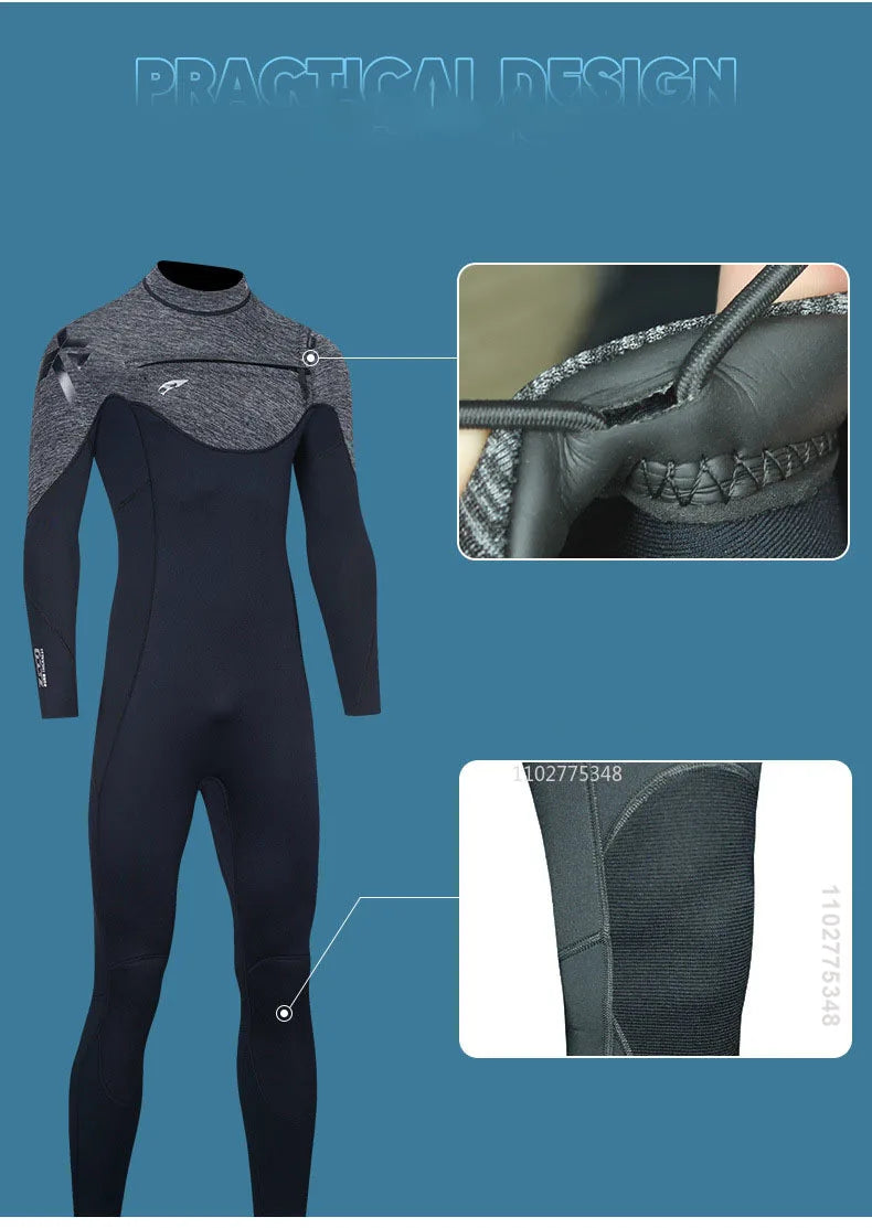 3mm/2mm Neopreno Men Women Wetsuit One-Piece Swimsuits Snorkeling Kayaking Wet Suit Surfing Scuba Diving Suit Fishing Kitesurf