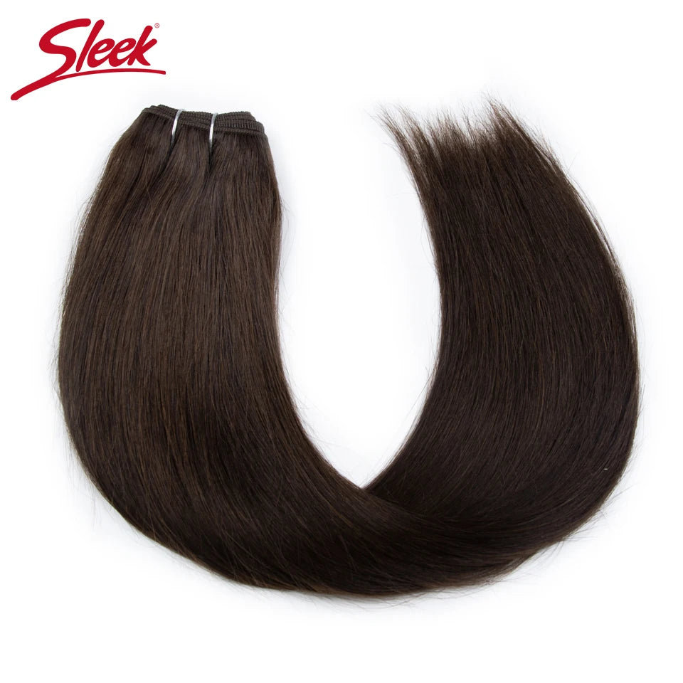 Sleek Peruvian Straight Human Hair Double Drawn Natural Human Hair Weave Bundles Natural Brown #27 #613 Remy Human Hair Bundle