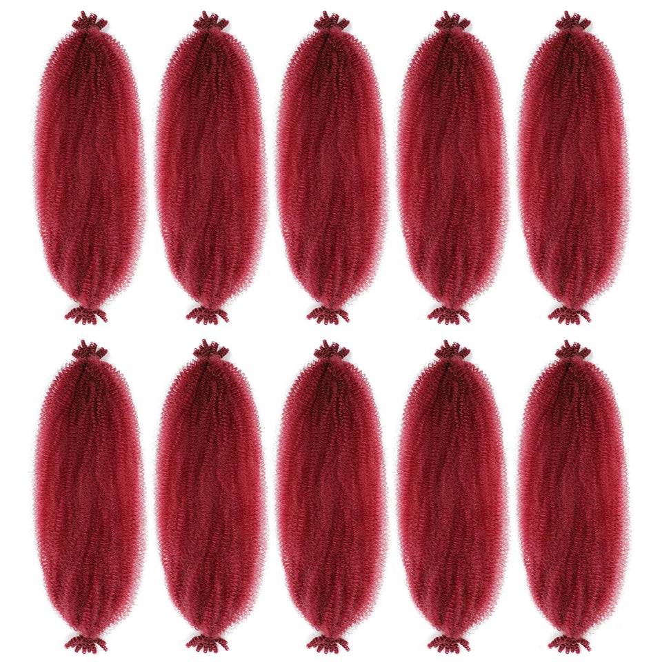 Marley Twist Braiding Hair Ginger Burgundy Ombre Brown Black Springy Afro Twist Hair PreFluffed Spring Twist Kinky Braiding Hair