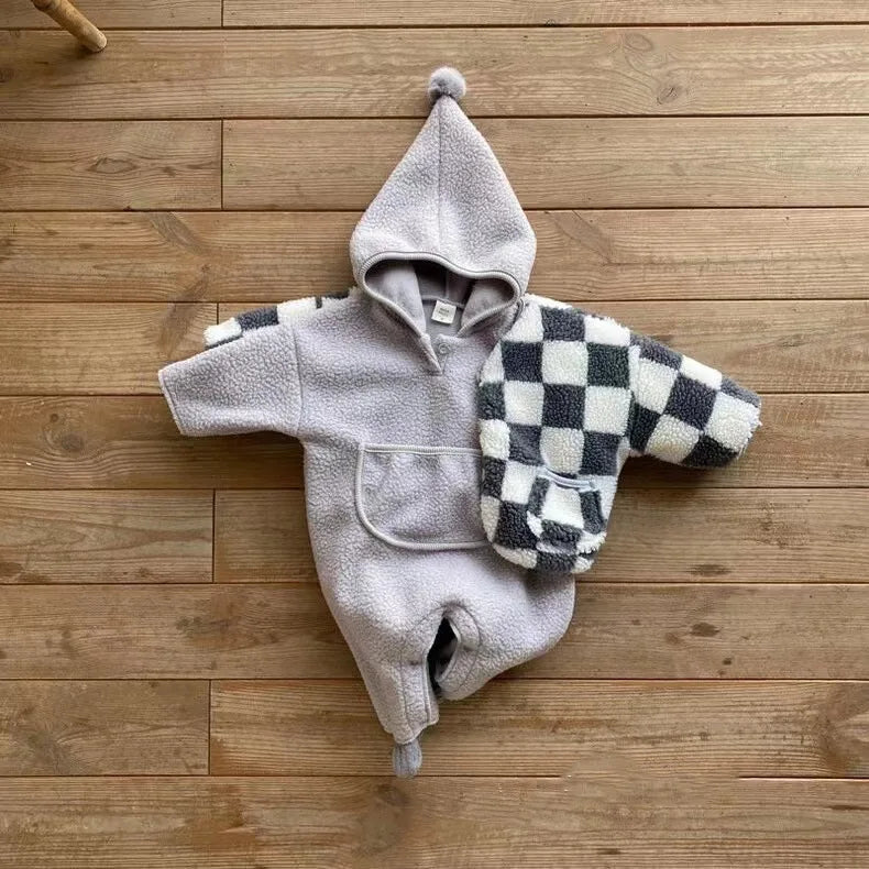 2024 Autumn Winter Plush Baby Coats Baby Thicken Lamb Plush Cotton Jacket For BoysGirls Outdoor Windproof Baby Winter Clothes