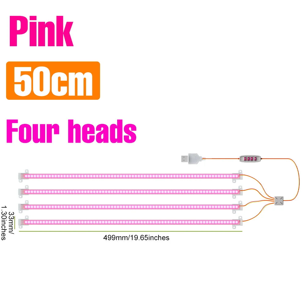 LED Plant Grow Light Bar 5V Full Spectrum Potted Fill Lamp USB Indoor Dimmable Succulent Seeding Flower Cactus Cultivate Lamps