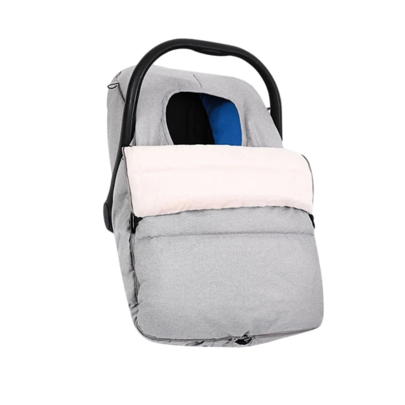 Plush Fleece Baby Car Seats Cover For Winter Warmth Infant Canopy Sleeve Case