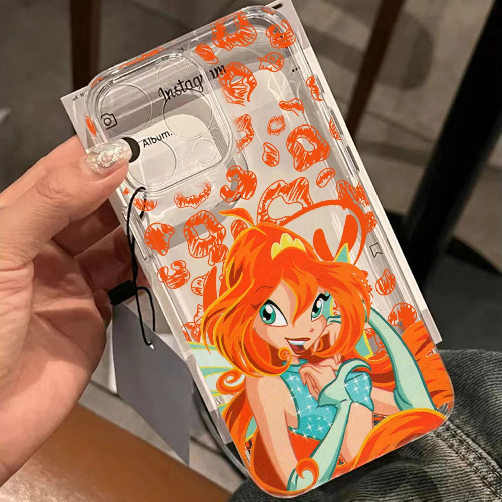 Lovely w-winxs c-clubs Phone Case For iPhone 17 16 16e 15 14 13 12 11 Mini Pro Max XR XSMax 7 8 Air Plus Transparent Back Cover
