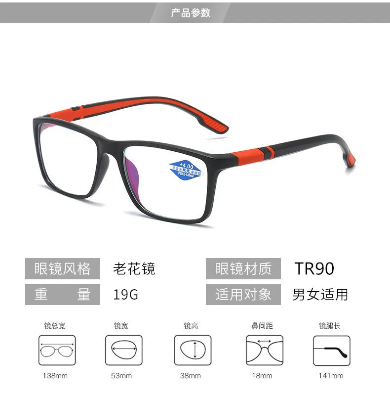 3PCS Sports Reading Glasses Men Women - Comfortable, Stylish Presbyopic Readers with Polycarbonate Lenses, Bulk Wholesale