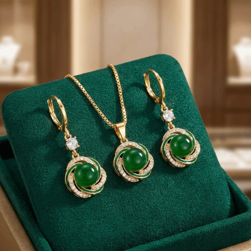 Gifts Versatile Zircon Jewelry Sets Dainty Trendy Imitation Pearl Jewelry Sets Elegant Shining Necklace Earrings Sets Evening