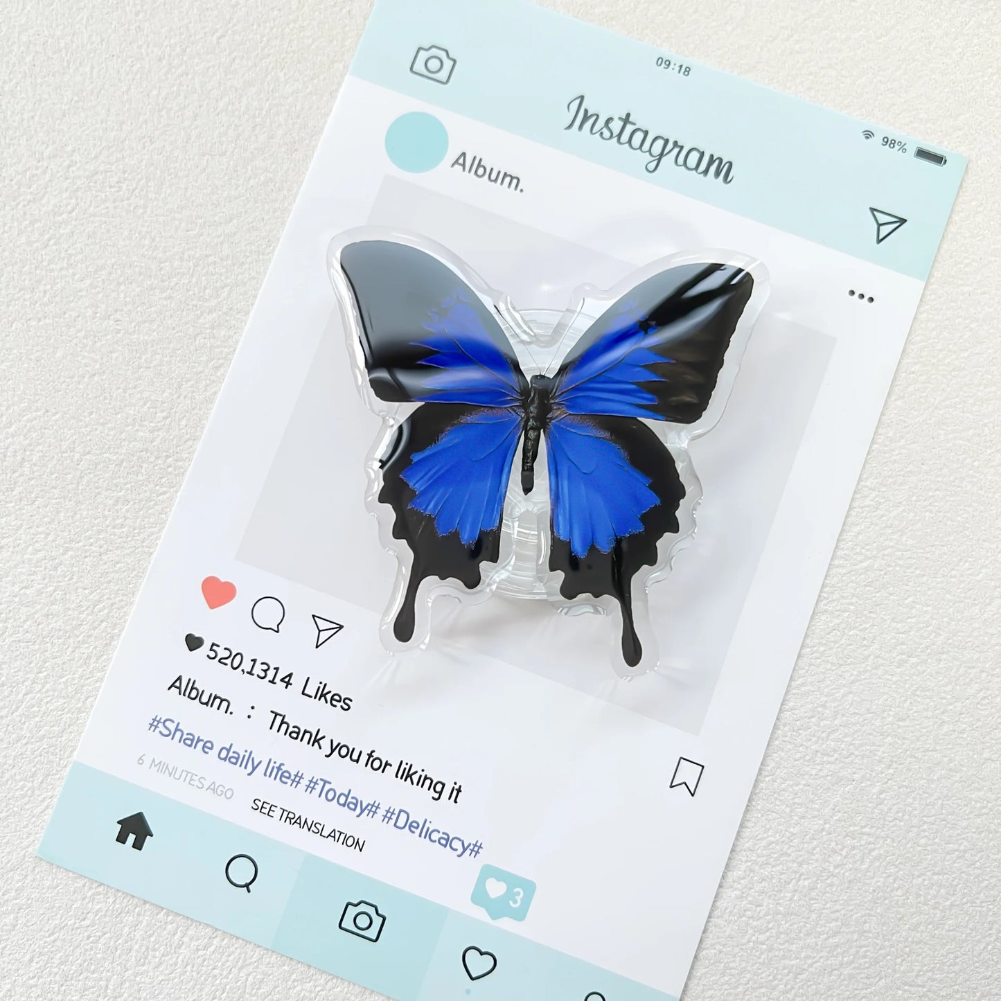 Cute Butterfly Phone Grip Griptok Holder Ring For iPhone 16 15 Universal Lovely Bowknot Phone Stand Bracket Poppings Socket