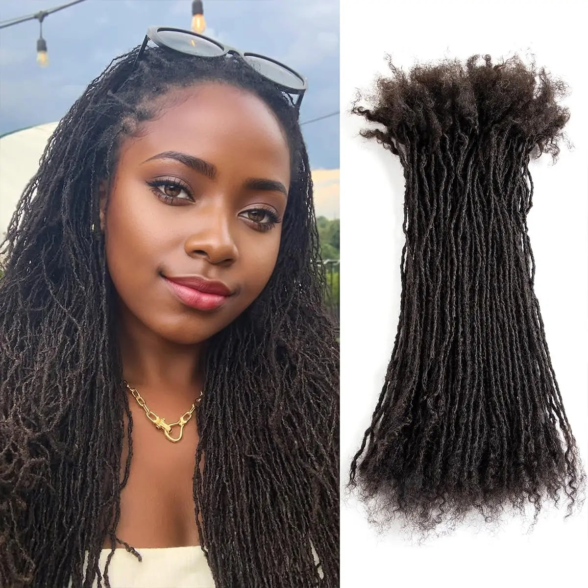 0.2 Sisterlocs Handmade Interlocs Dreadlock 100% Real Human Hair Permanent Micro Locs Extensions Natural Looking Soft Dreadlock