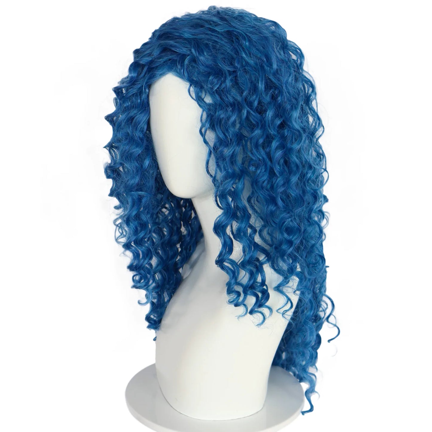 Blue Curly Cosplay Wig, Medium Length Synthetic Hair for Women, for Cosplay & Halloween