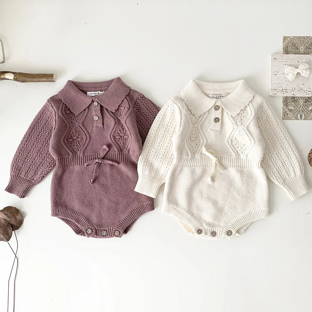 Spring Newborn Infant Toddler Baby Girl Boy Rompers Warm Knit Jumpsuit Long Sleeve Soft Outfits Clothing Baby Winter knit Romper