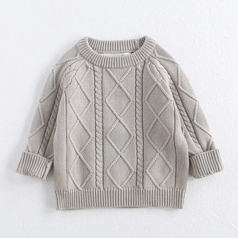 2024 New Autumn Winter Children Knitted Clothes Suit Long Sleeved Knitted Pullover+Jumpsuit Newborn Baby Boys Girls Clothing Set