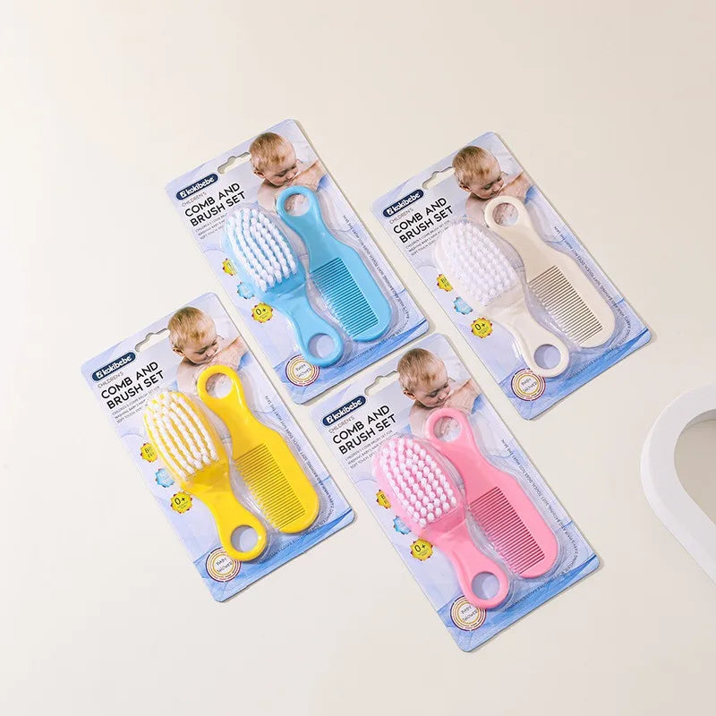 Newborn Safe Comb Brush Set: Gentle Grooming Kit for Baby Head Care, Anti-Cradle Cap with Massage Function, Bristles for Infants