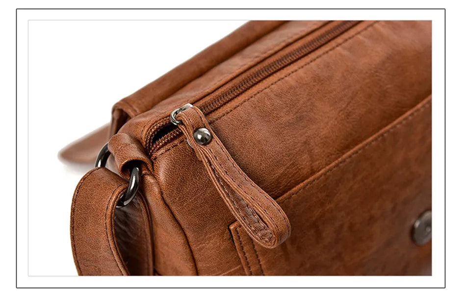 Vintage Soft Leather Women's Crossbody Bag Luxury Designer Handbag Small 2024 Sac a Femme Femmels' Shoulder Bags