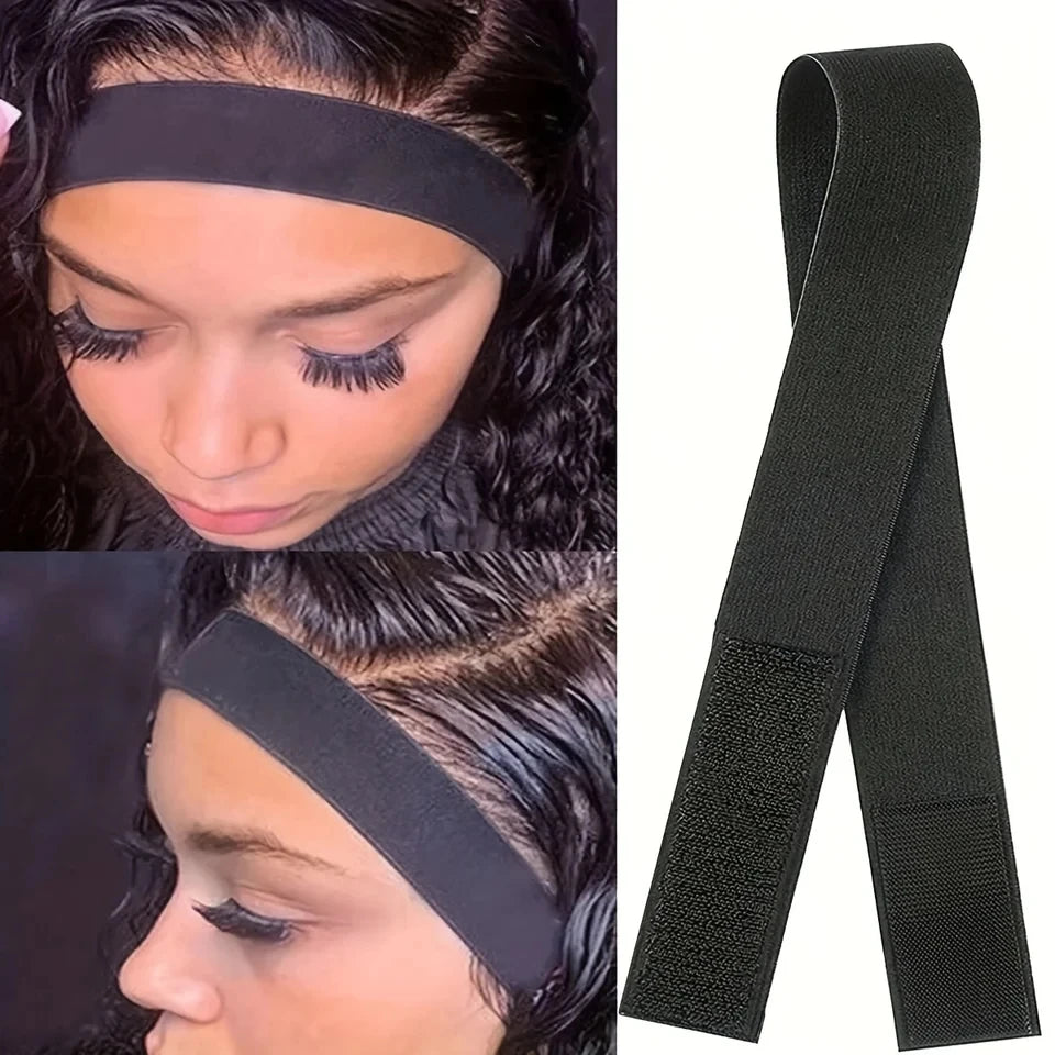 Non-Slip Elastic Lace Wig Band Adjustable Edge Melting Grip Band for Lace Front Wig Secure Hold